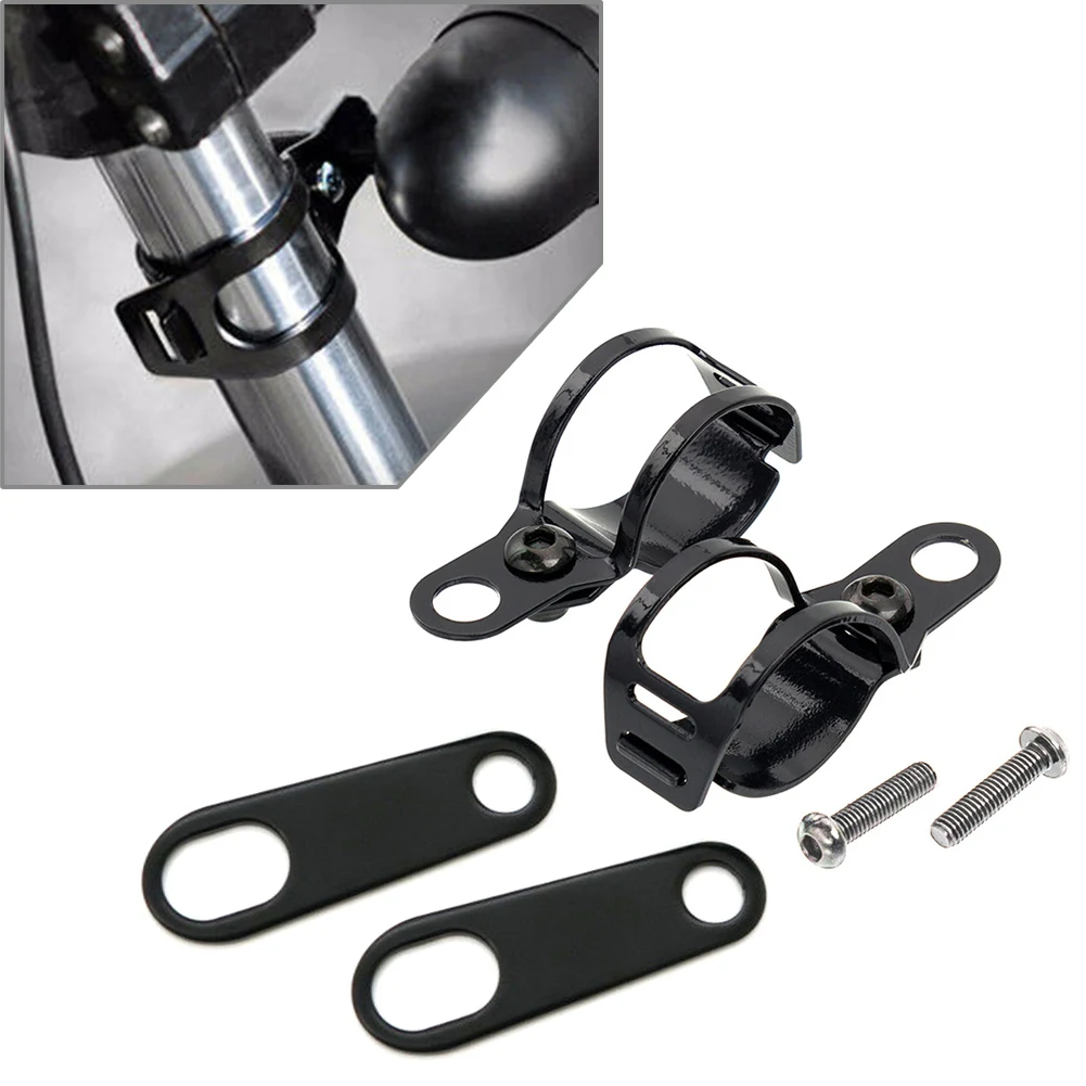 

Motorcycle Front Rear Turn Signal Relocater Holder Fork Clamps Shock Bracket Set For Cafe Racer Universal Steel