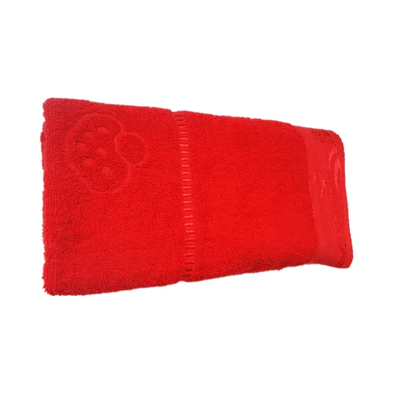 Cotton Towel Set Wedding Gift Red Color Women Home Yoga Bath Large Towel Beach And Hand Face 2pcs/set