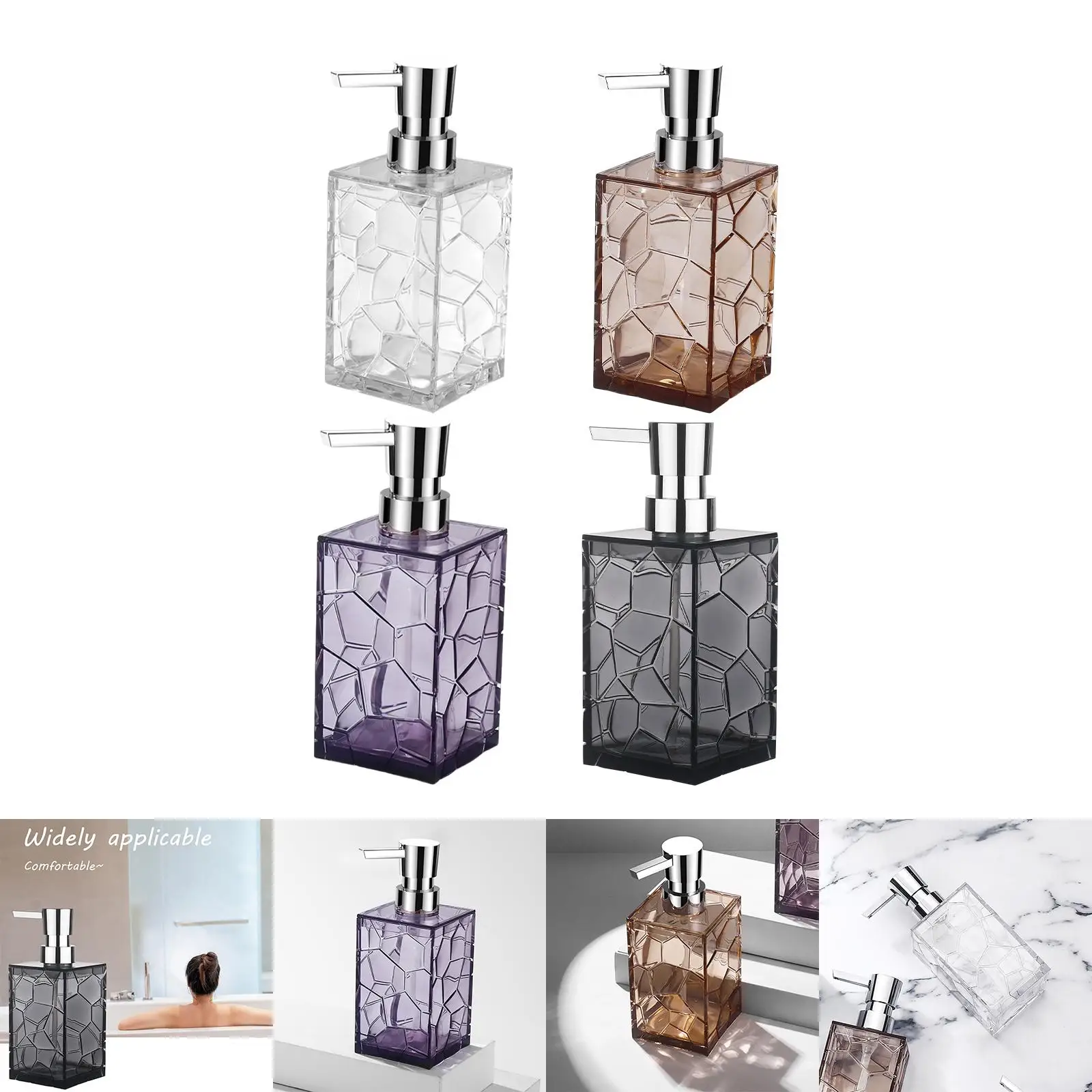320ml Liquid Soap Pump Dispenser Classy Sustainable Practical Acrylic Transparent Soap Dispenser for Apartment Hotel Dresser 4