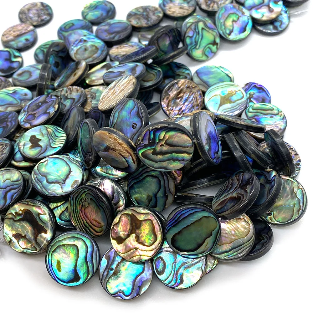 

Natural Abalone Seashell Flat Round Loose Beads for Jewelry Making DIY Necklace Bracelet Earring Ring Disc Shape Fashion Jewelry