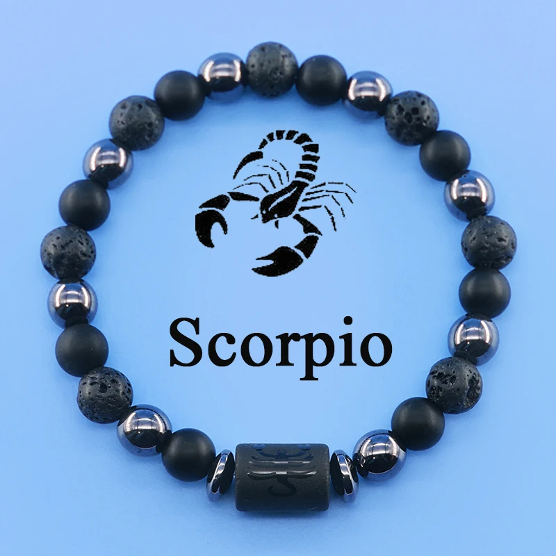 12 Constellation Zodiac Sign Black Braided Leather Bracelet Cancer Leo  Virgo Libra Woven Glass Dome Jewelry Punk Men Bracelet –  Aleshinloyemarket.com