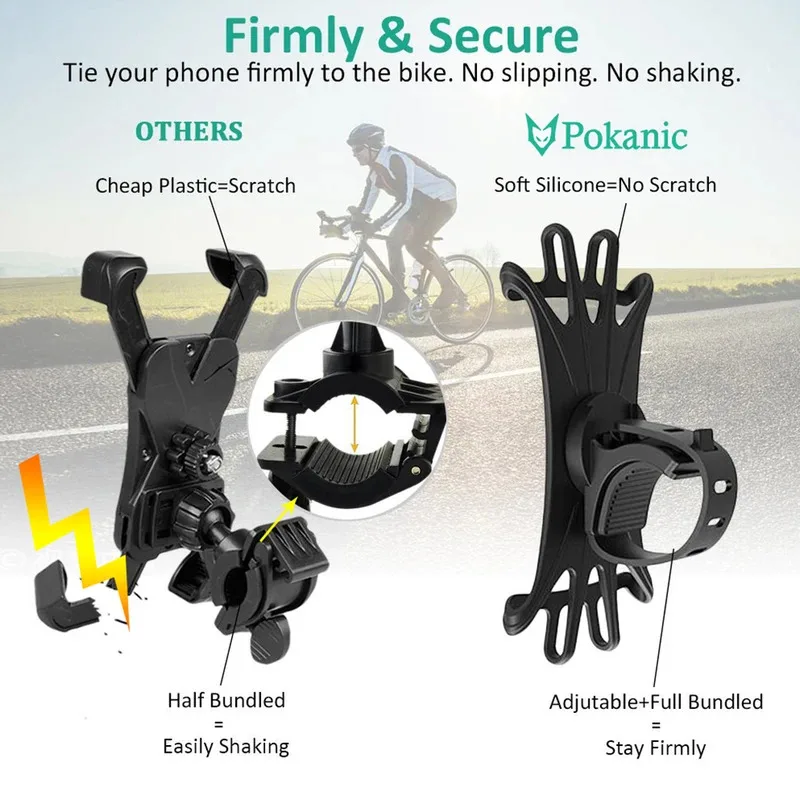 Universal Adjustable Bike and Motorcycle Phone Holder - Secure Mobile Device Mount