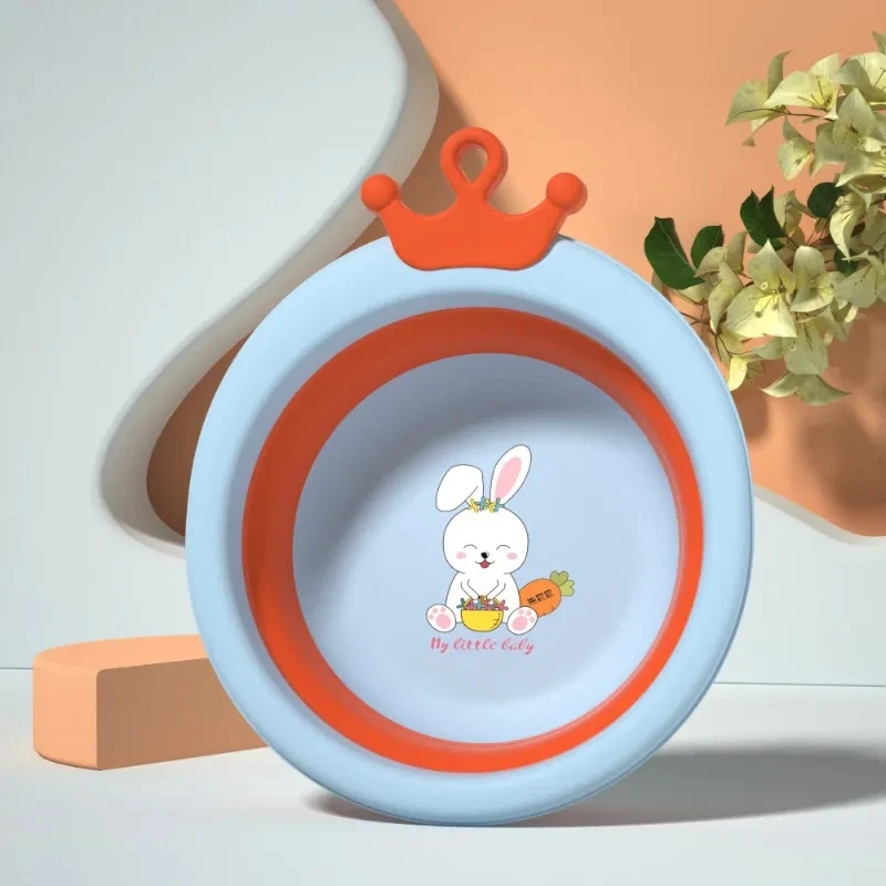 Folding Wash Basin Collapsible Wash Basin Foldable Wash Basin Foldable Foot Bath Household Foldable Washbasin Children's Footbath Washbasin Cute Cartoon Basin Student Dormitory Portable Folding Basin