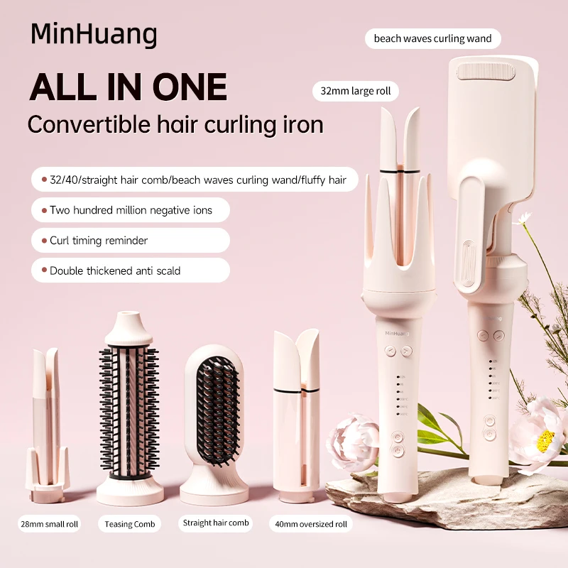 Fer à boucler automatique interchangeable à 3 barils de 32 mm avec ions négatifs et cordon rotatif pour coiffure 1 Fer à boucler automatique interchangeable à 3 barils de 32 mm avec ions négatifs et cordon rotatif pour coiffure 1