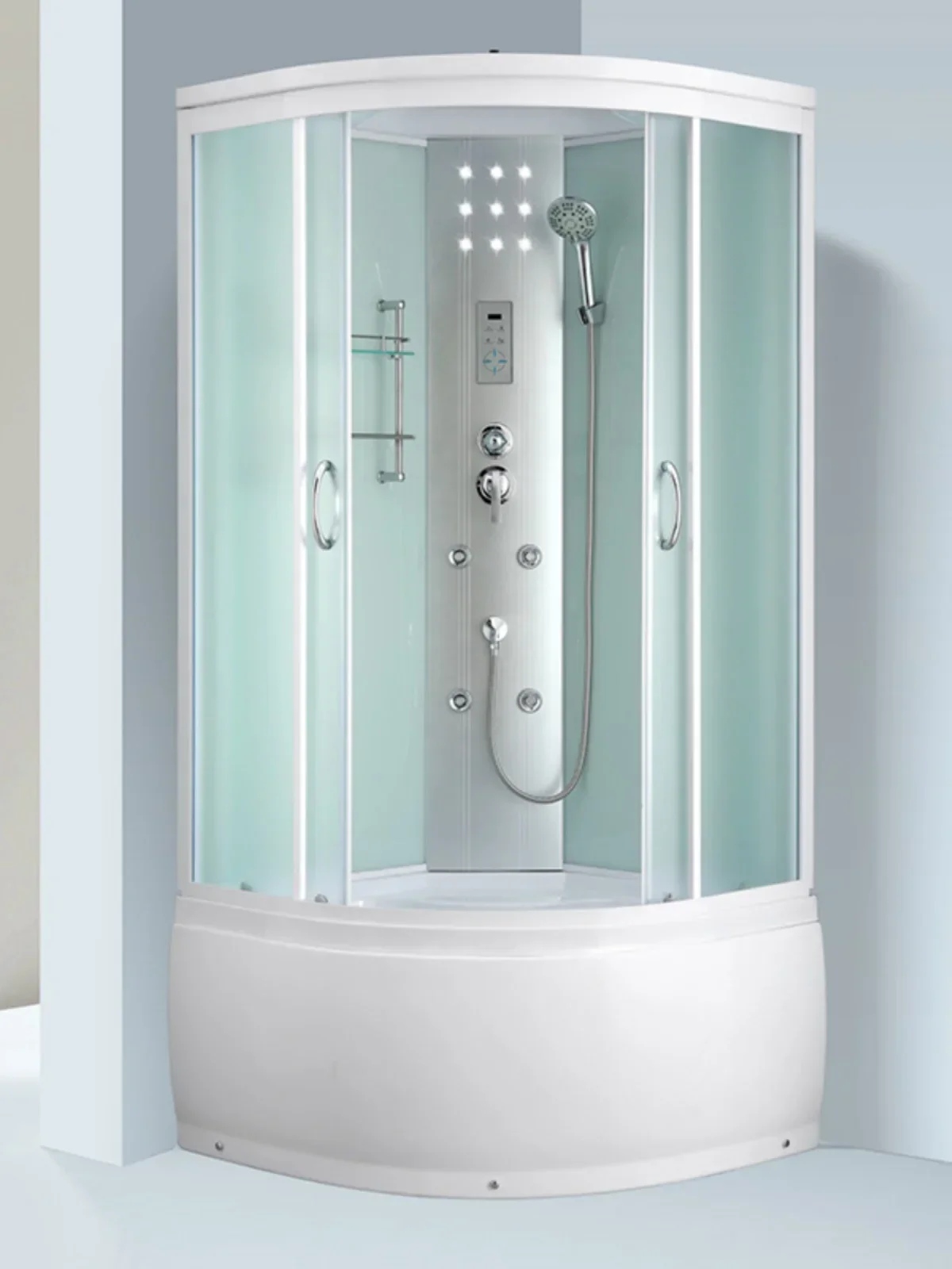Home bathroom integrated bathroom, enclosed glass partition, mesh red shower room