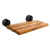 Teak Wood Wall Mounted Foldable Shower Bench Small Space Comfortable & Sturdy Ideal Shower Room Hospital Living Room Non-Slip & 1