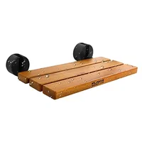 Teak Wood Wall Mounted Foldable Shower Bench Small Space Comfortable & Sturdy Ideal Shower Room Hospital Living Room Non-Slip & 1