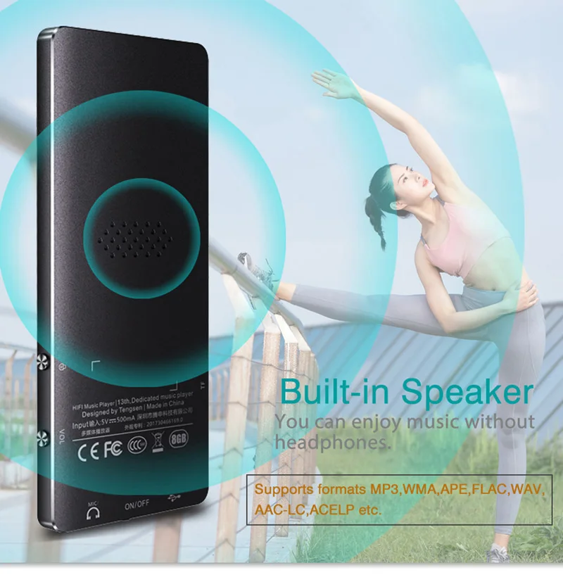 Youtube mp3 player Bluetooth hifi lossless mini music player 16G with fm radio speaker headphones sport MP3 metal walkman dap