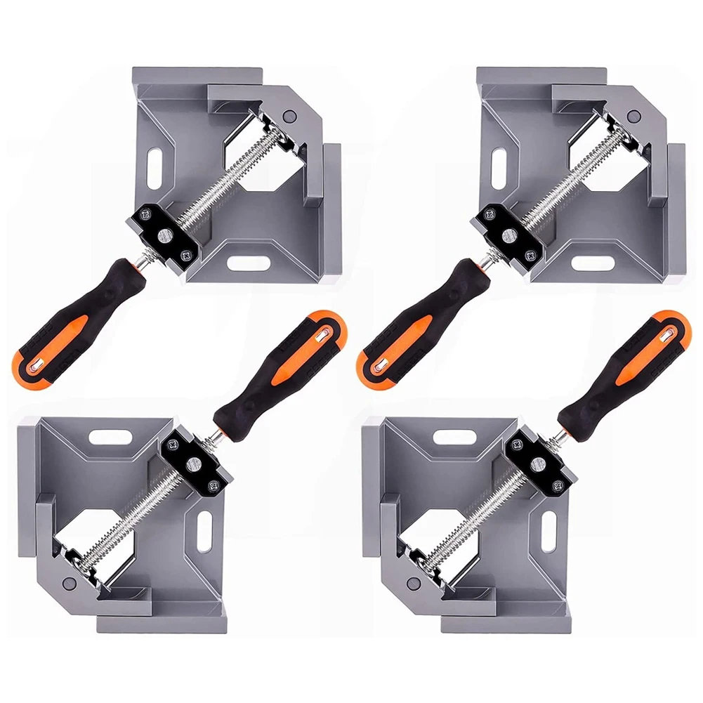 

4Pcs Corner Clamp Right Angle Clamp 90 Degree Clamps For Woodworking With Adjustable Swing Jaw Frame Clamps For Welding