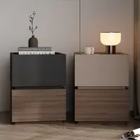 Table de chevet en bois, rangement moderne, tiroir de rangement léger, chambre à coucher de luxe, meuble de chevet en bois massif, casier 3