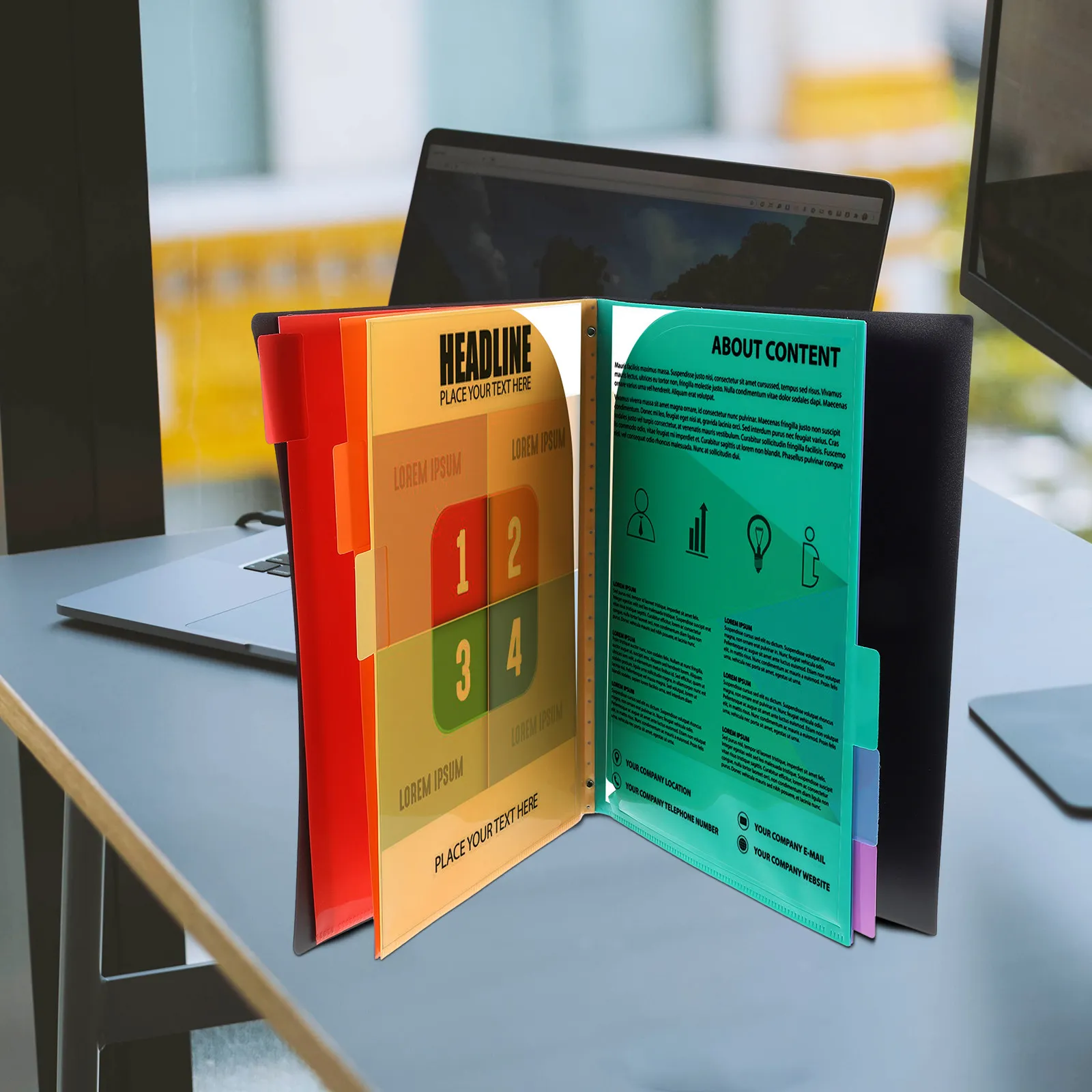 포켓이 있는 프리미엄 PP 문서 폴더, 뛰어난 내마모성, 사무실, 비즈니스, 회의, 가정용 파일 정리함