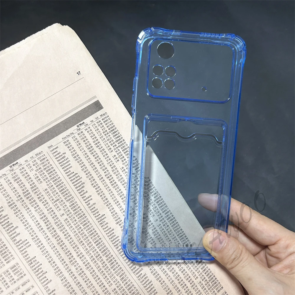 Clear Card Slot Holder Soft TPU Shockproof Wallet Phone Case Cover