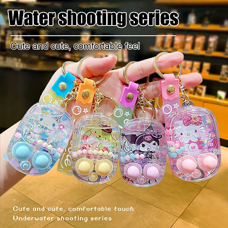 

Creative Decompression Game Machine Pendant With Keychain Cartoon Anime Keyring Cute Kitty Cinnamoroll Kuromi Key Holder