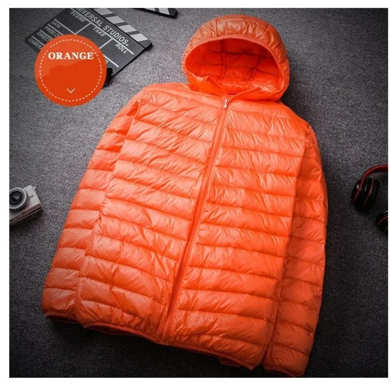 Men's Down Jacket Fashion Hooded Puffer Jackets Autumn Winter White Duck Down Casual