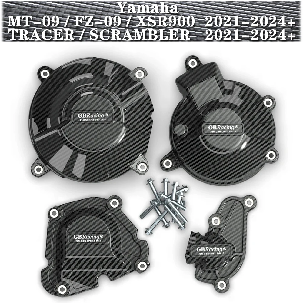 Engine Cover Protector Case carbon-look For Yamaha MT-09 FZ-09 TRACER SCRAMBLER XSR900 Motorcycles