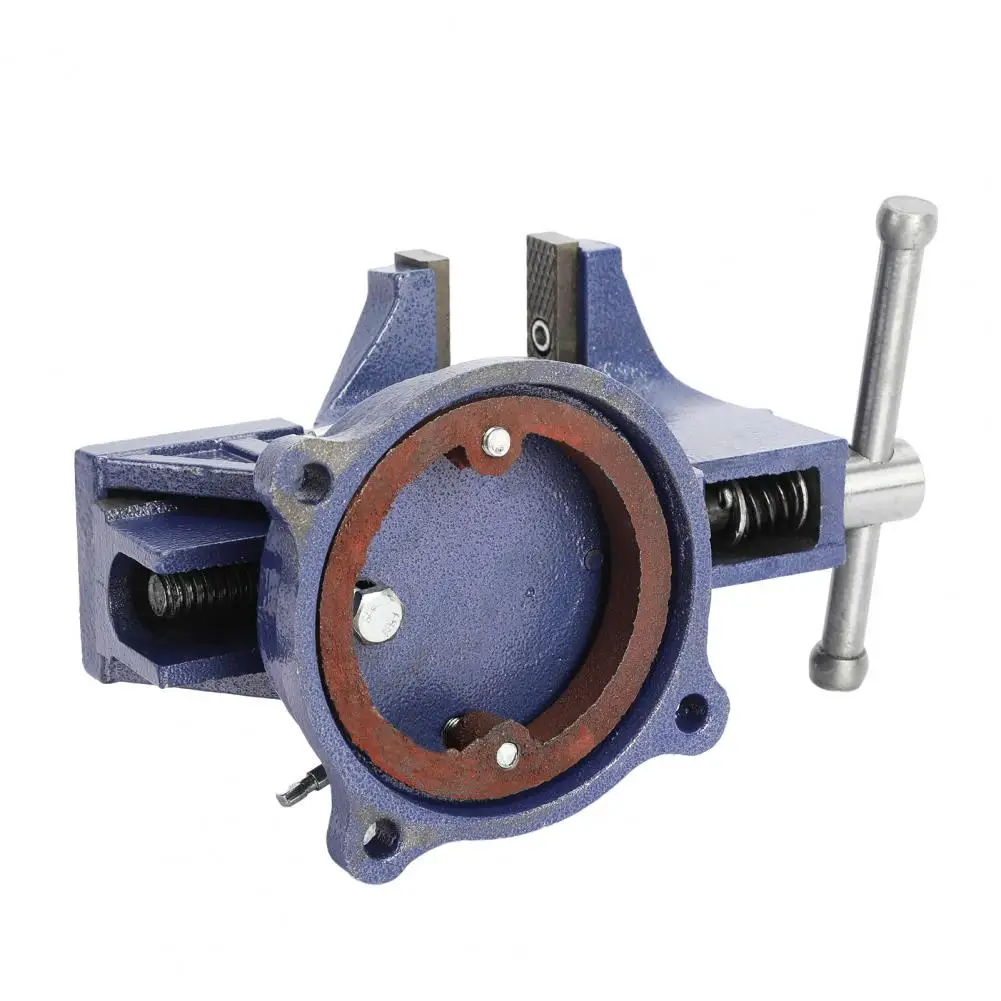 Desktop Iron Bench Vise with Serrated Jaws, High Hardness, Oversized Striking Anvil, 360 Degree, Double Locking Vise Utility 4
