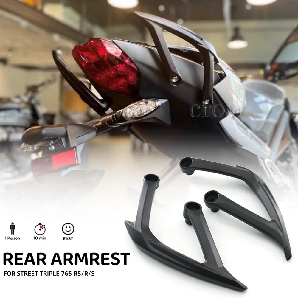 

NEW Motorcycle Passenger Rear Armrest Grab Handle Seat Hand Handle Grab Bar For Street Triple 765RS 765R 765S 765 RS R S