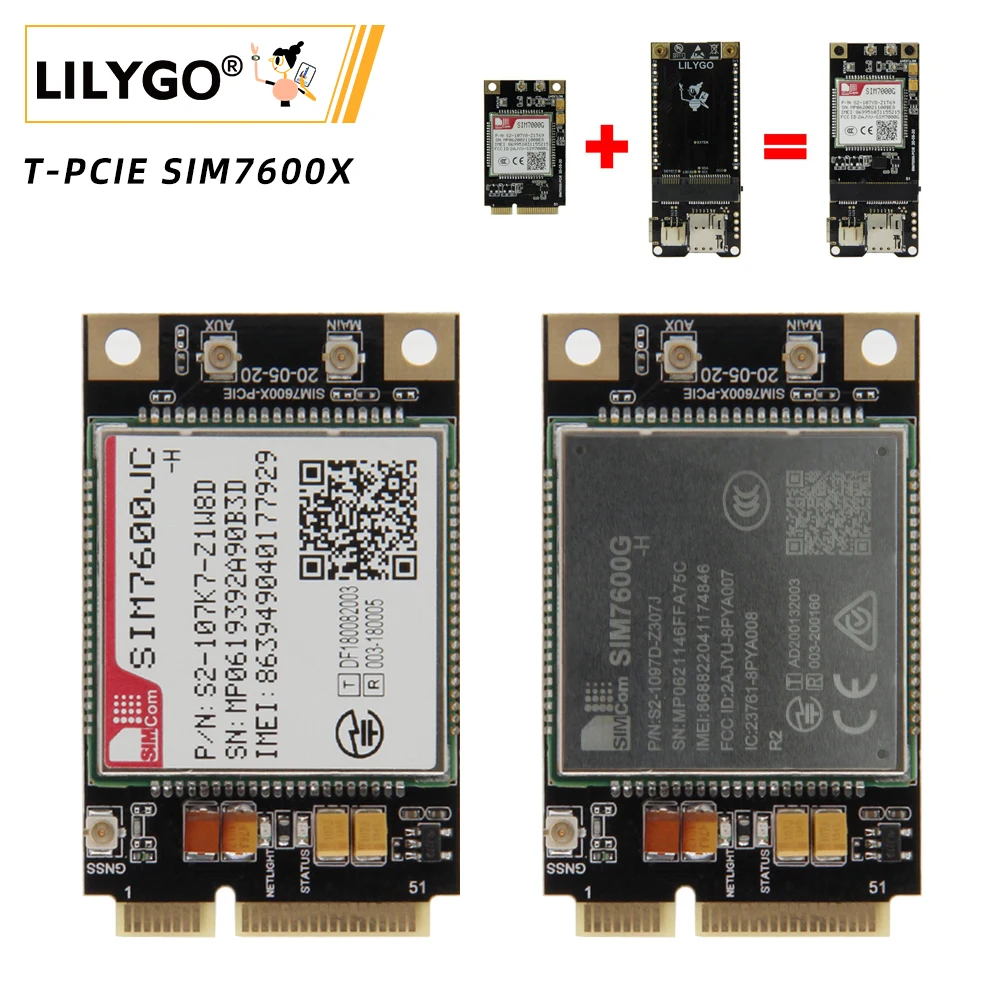 Lilygo® T-pcie Sim7600 Placa de Desenvolvimento T-pcie Sim7600 4g Sim7600g Sim7600e Sim7600a Sim7600na Sim7600sa Sim7600jc Esp32-wrover-e Módulo Wifi