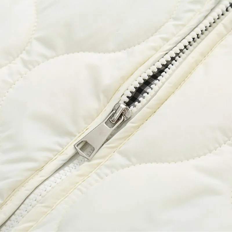 Gourd Shape Patch Pocket Zipper Parkas Women Autumn Winter 2023 Plus Size Casual Clothing Thin Padded Coat Wadded Jacket