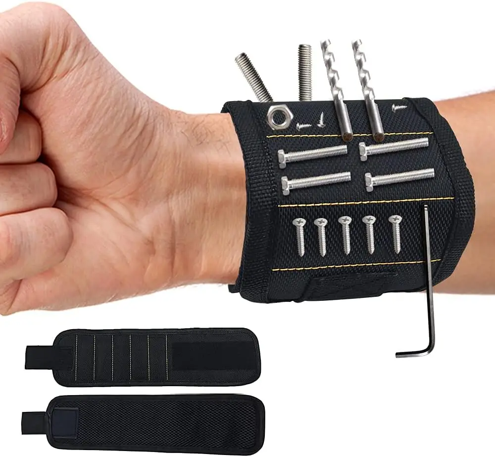 Magnetische Polsband 3 Magneet Gereedschapstas Pols Gereedschapsriem Schroeven Nagels Boren Houder Reparatie Tools
