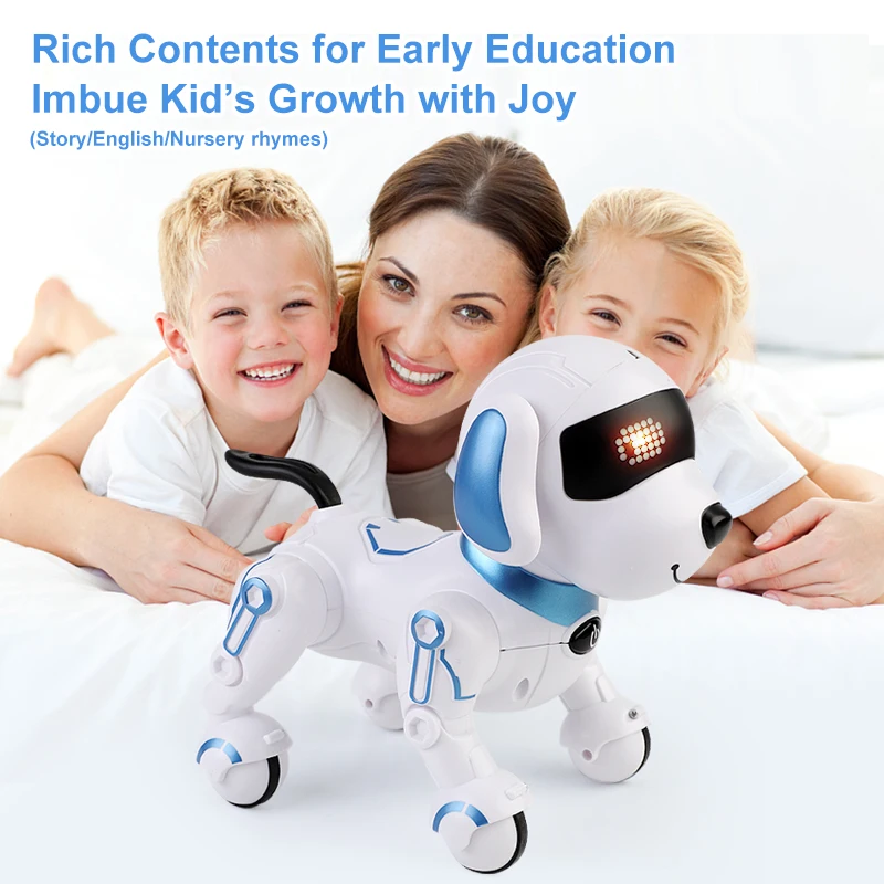 ZWN RC Robot Electronic Stunt Dog Toys Voice Command Programmable Touch-sense With Music Song Robot Dog for Children's Gifts 4
