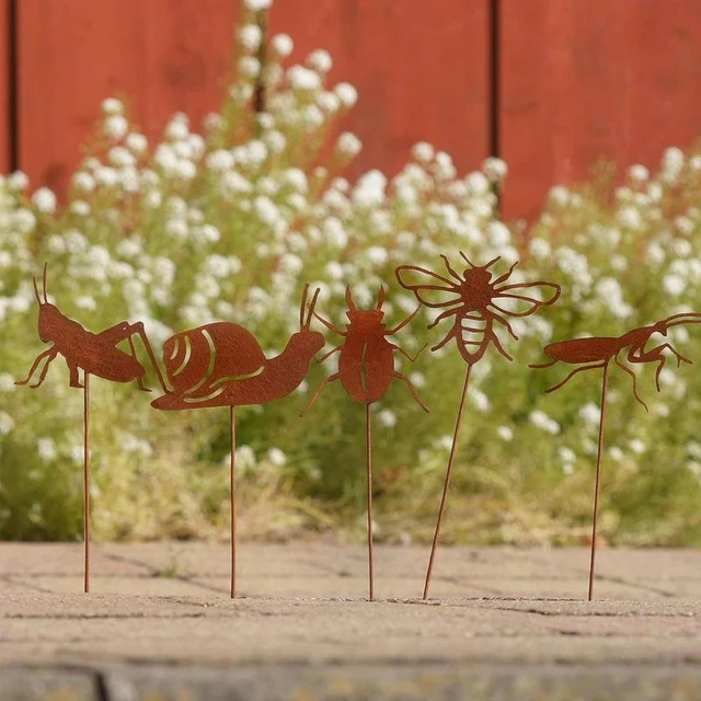 Metal Yard Art Escargots Piquets de jardin, Art de jardin d