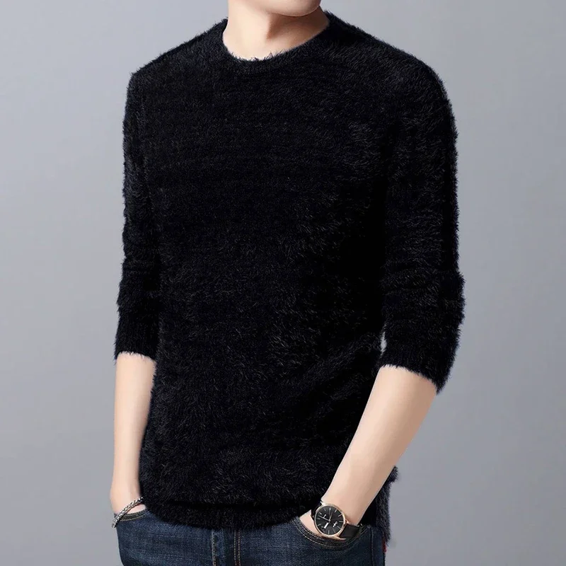 Autumn Winter Solid Color Korean Style Sweater Women All Match Pullover V-neck Ribbed Bottom Shirt Fashion Tops New Male Clothes