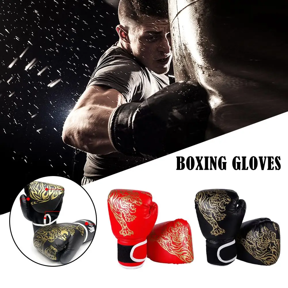 1pair Boxing Gloves For Men Women PU Karate Muay Thai Guantes De Boxeo Free Fight MMA Sanda Training Adults Kids Equipment