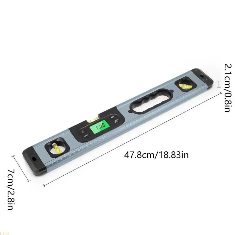 U13A 알루미늄 디지털 각도계 백라이트 LCD 디스플레이 목공용 전자 각도기 정신 수준 각도 파인더 게이지