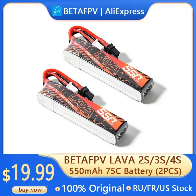 

BETAFPV LAVA 2S/3S/4S 550mAh 75C Battery XT30 (2PCS)