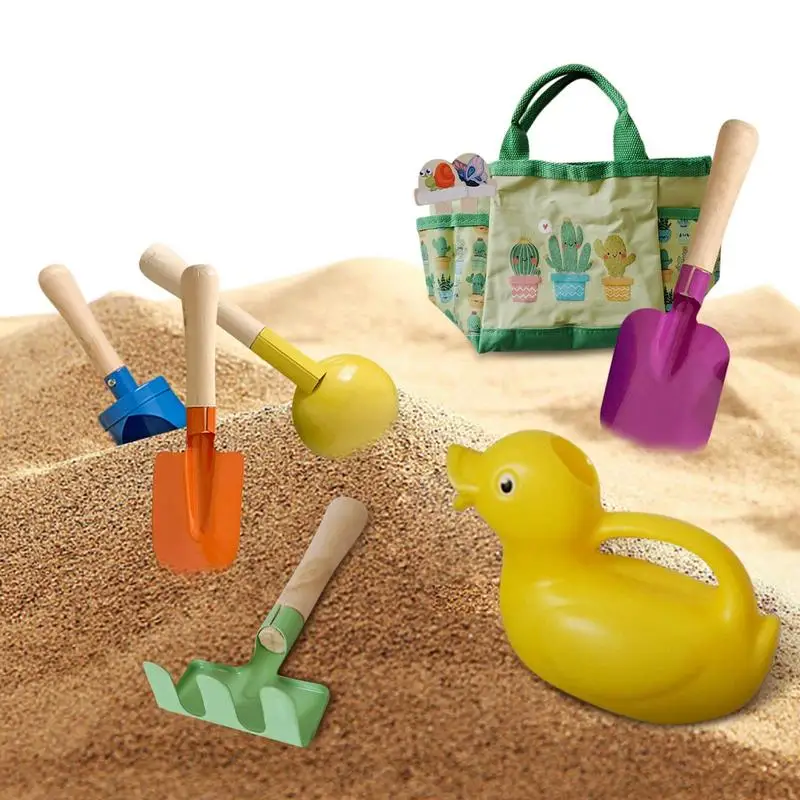 

Beach Sand Toys Set Eco-Friendly Sandbox Toy Kit Includes Storage Bag Shovels Rakes Watering Can Cute Sandbox Toys For Boys