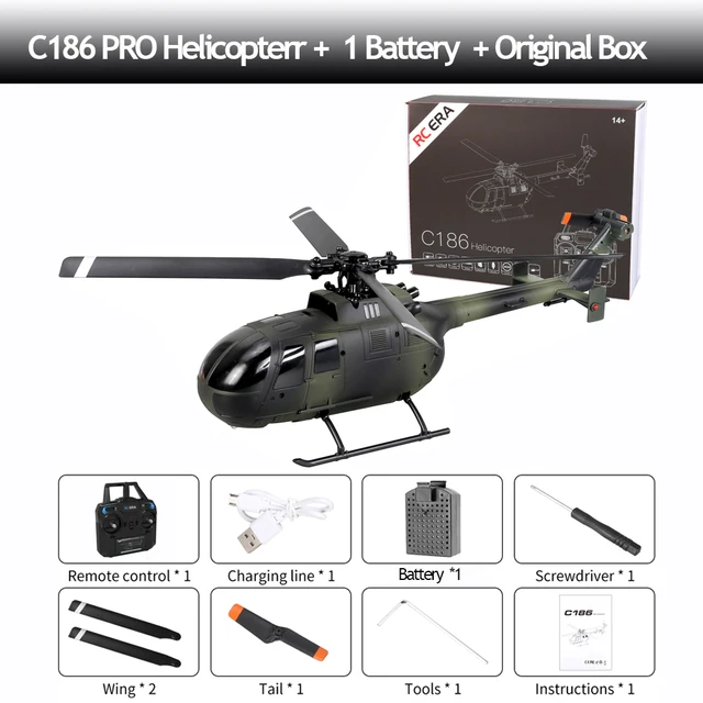 C186 PRO RC Helicopter 2.4G 4 Channel 4 Propellers 6 Axis Electronic