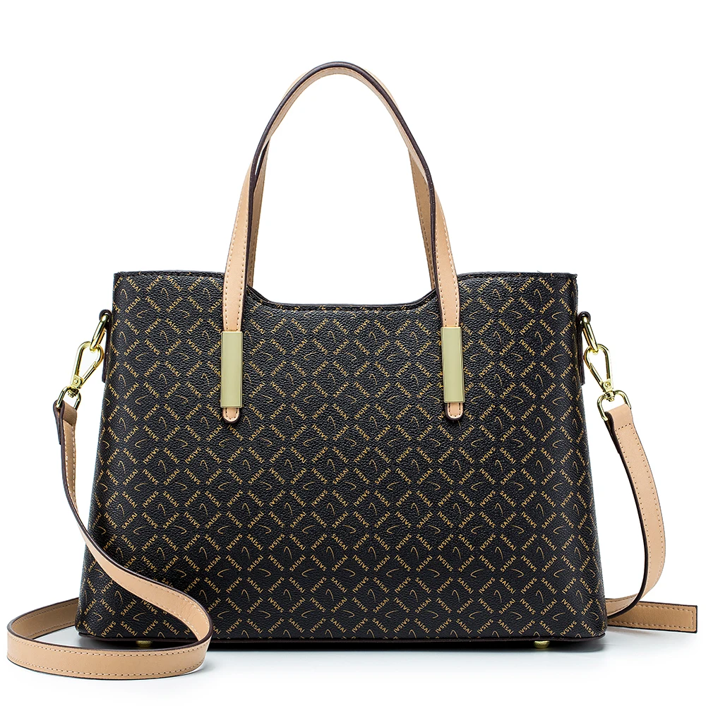 

Vintage Designer Handbags And Purses For Women Printing Pvc Large Shoulder Bags Crossbody Durable For Mothers Tote