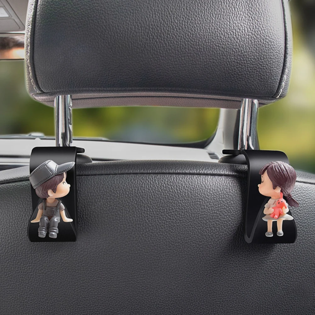 Kissing Lovers Storage Hanger Durable Cute Car Seat Back Hook Headrest Backrest Cloth Storage Holder Clip Rack Auto Accessories