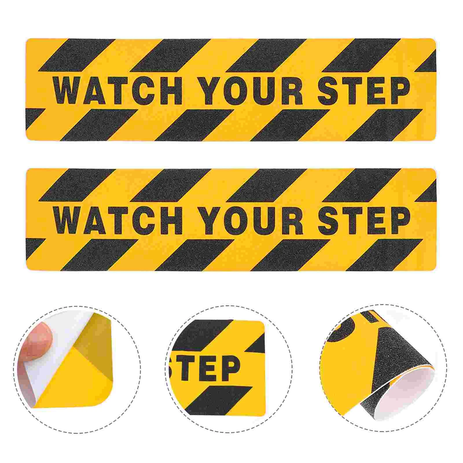 

2 Pcs Warning Sticker Non-slip Tape for Outdoor Steps Label Label Label Label Stickers Floor Watch Your Sign Safety The Pet Wet