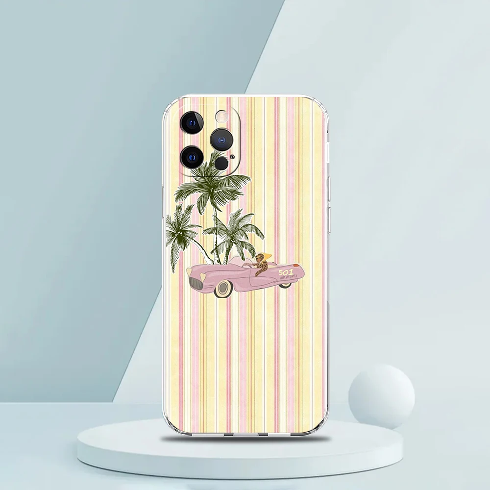 Tree Duck Lemon Flower Pattern Soft TPU Transparent Phone Case Cover