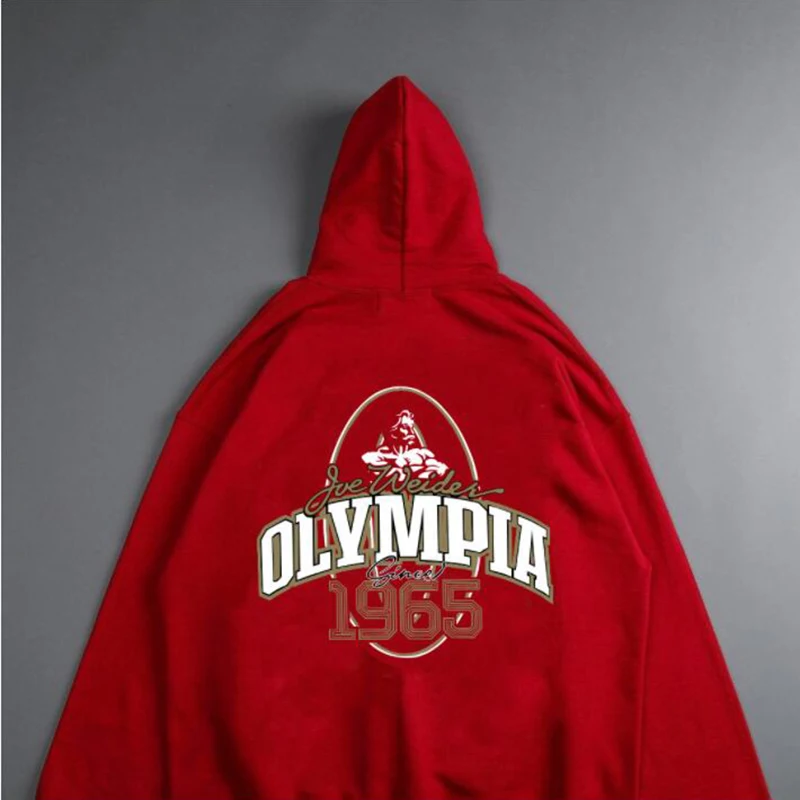 OLYMPIA Autumn winter Men's Fashion New Orsay Commemorative Fitness Hooded Sweatshirt Trend Olympia Casual Running Sports Tops