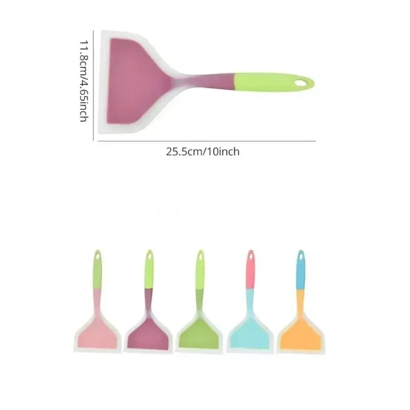 Egg Spatula 1PCS Random Color Silicone Kitchen Ware Cooking Utensils Beef Meat Egg Kitchen Scraper Wide Pizza Shovel