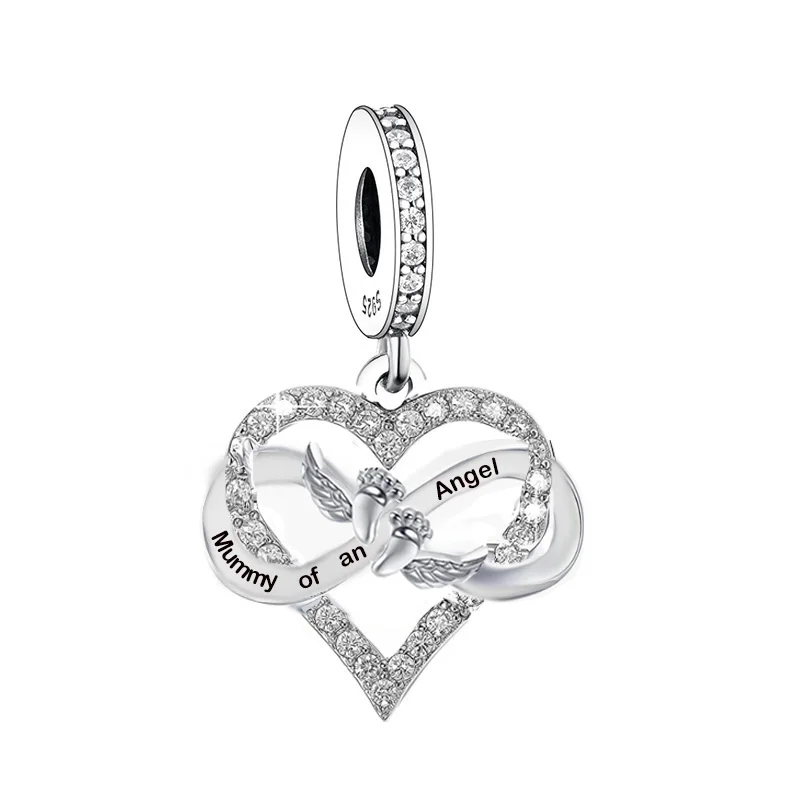FC Jewelry Fit Original Pan Charm Bracelet 925 Sterling Silver Grandma Mummy of an Angel Baby Foot Bead For Berloque 4