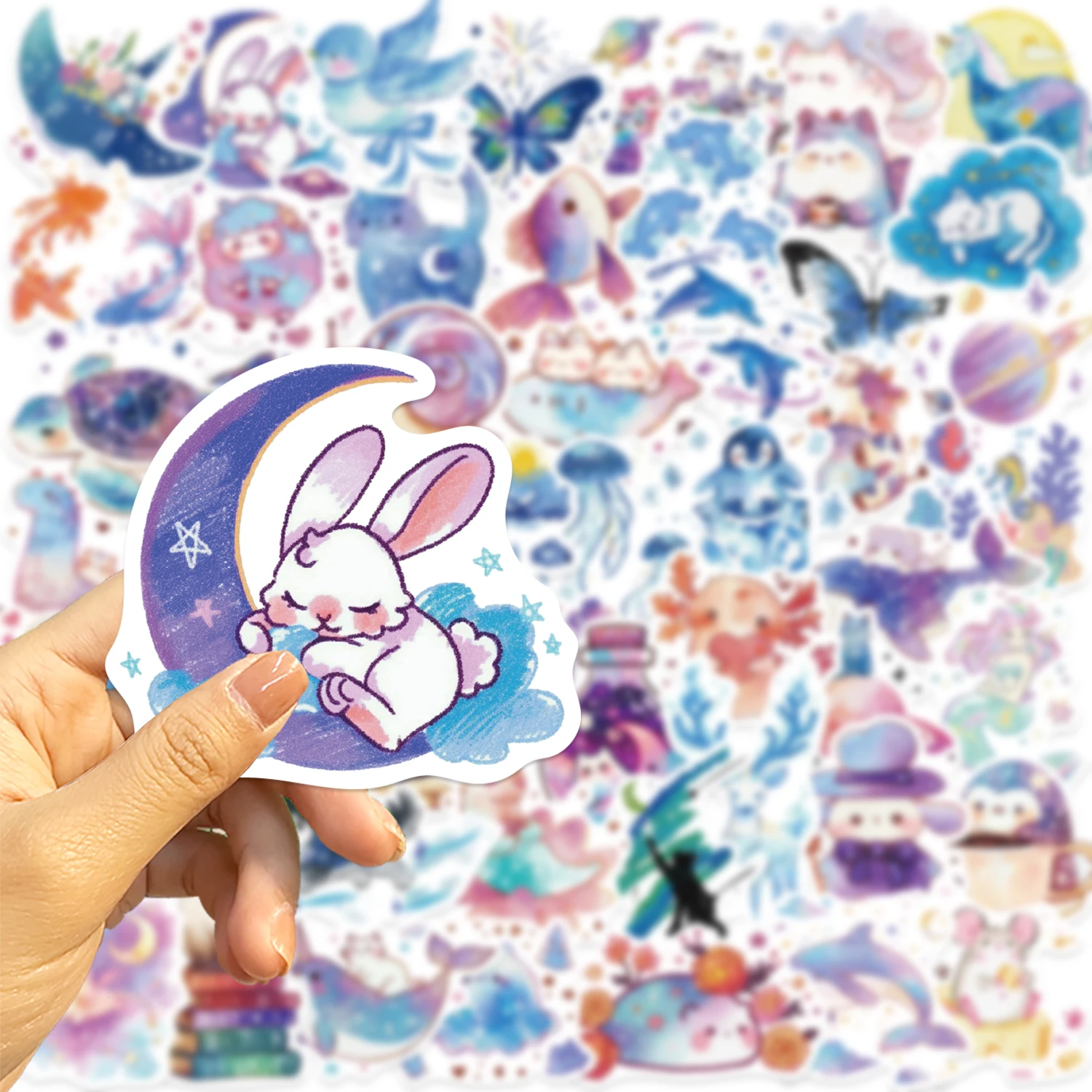 50 stücke Gemischte Nette Cartoon Aquarell Wildlife Park Tier Aufkleber kinder Spielzeug Gepäck Gitarre Skateboard Tagebuch Wasserdicht – Detail 3