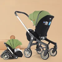 Poussette bidirectionnelle 4 en 1 multifonctionnelle pour nouveau-né, chariot pliable 3 en 1 avec siège 1