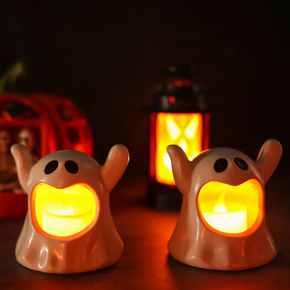Birthday Party Decorations Mini LED Light Glow Light LED Table Lamp 1PC Halloween Ghosts Candle Holder LED Candlestick Lighting Candleholder Halloween Decoration birthday party decorations mini led light glow light led table lamp