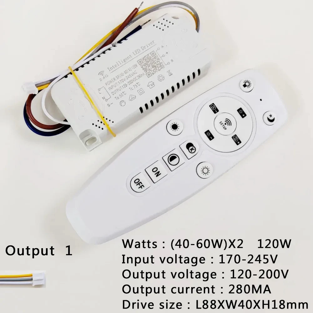 앱 제어 LED 드라이버, 원격 지능형 LED 변압기, 밝기 조절 가능, 색상 변경 가능 샹들리에, 2.4G, 12-24W, 40W, 80W, 120W, 360W
