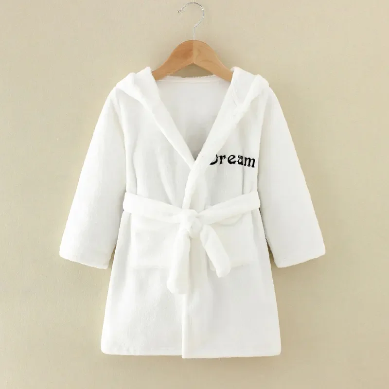 Long Sleeve Hooded Children's Bathrobe Cartoon Print Kids Robe Lovely Animal Boy Bath Robe Spring Autumn Girls Bathrobe