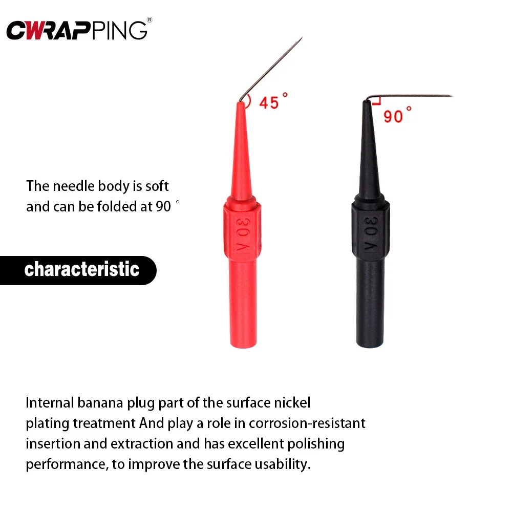 2/4/8PCS Car Tip Probes Diagnostic Tools Insulation Piercing Needle Non-destructive Multimeter Test Pen Clamp Copper Lead Tools 4