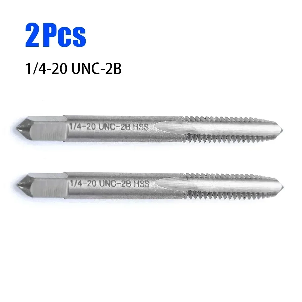 Screw Tap Screw Tap Set Hand Tap And Die Set Hand Tap Tool Set Hand Tap Tool 2pcs 1/4"-20 UNC-2B Taps Machine Thread Tap HSS Right Hand Thread US Screw Tap Drill Machine Plug