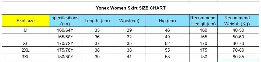 New YONEX Badminton Dress Women's pleated skirt Tennis skirt YY Sports 220135