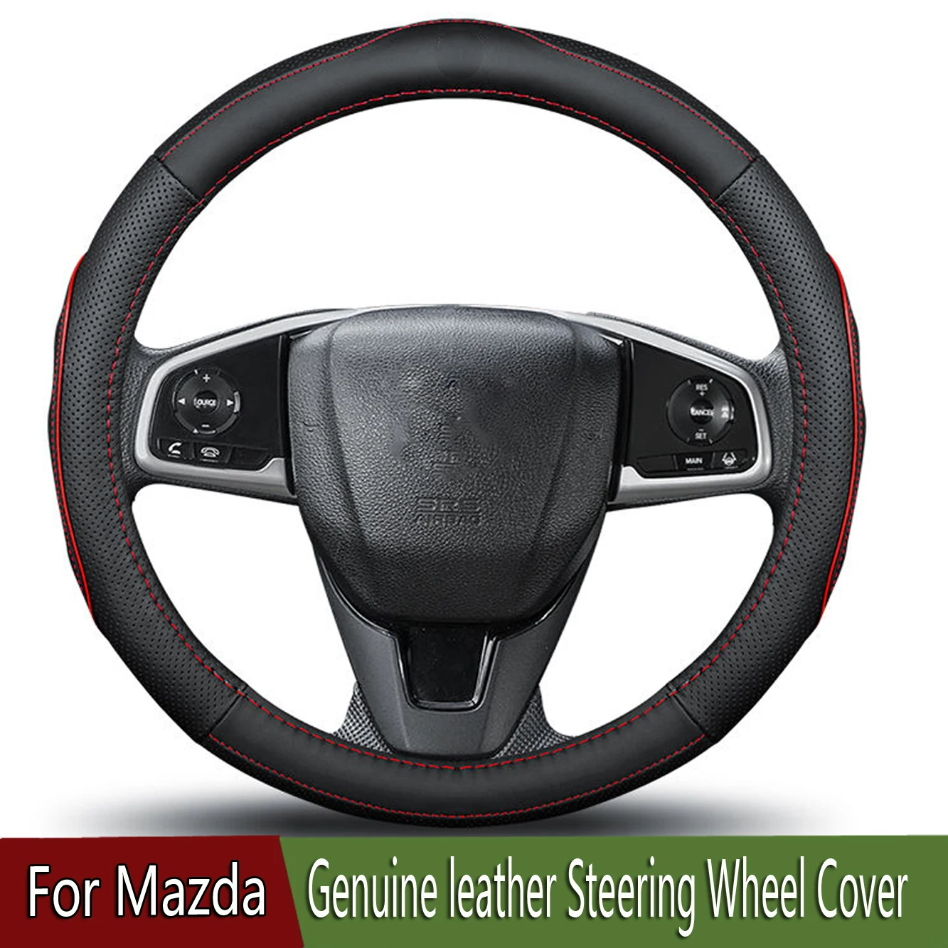 Car Styling Accessories Leather Steering Wheel Cover Nonslip For Mazda