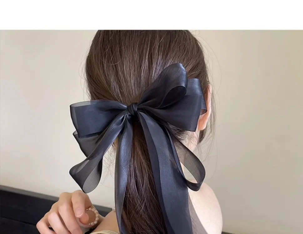 Koreanische Große Schleifen-Haarspangen Elegante Damen-Haarklammern Mädchen Mode-Kopfschmuck Mädchen-Haaraccessoires – Detail 3