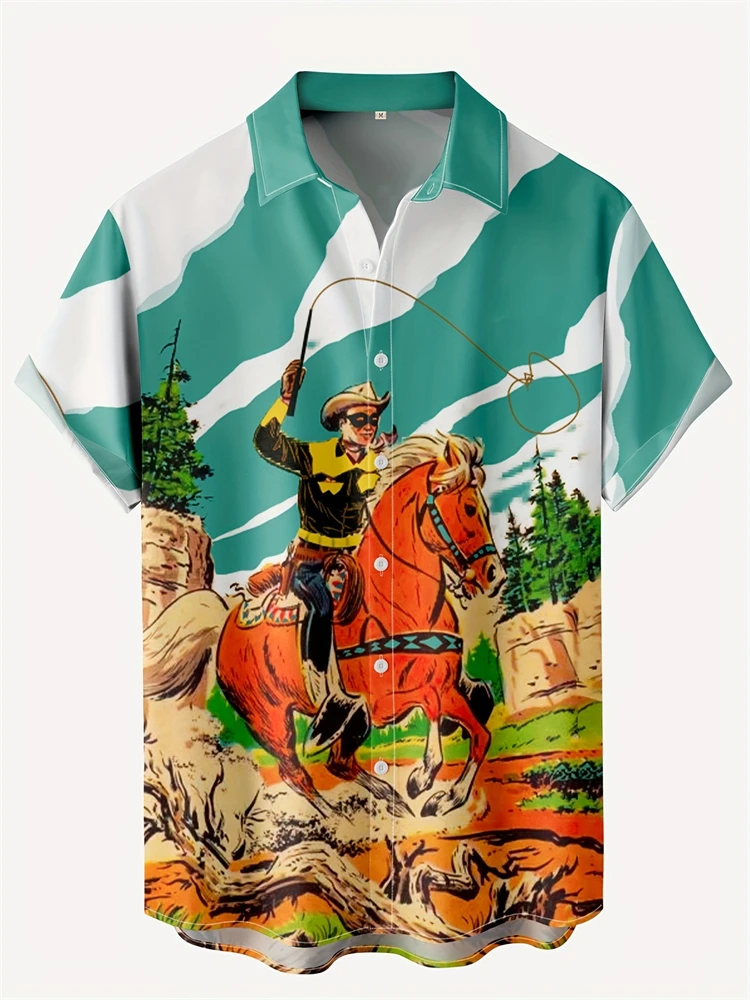 חולצת קיץ לגברים עם כפתורים מודפסים בטכנולוגיית 3D, אופנתית ונוחה עם שרוול קצר, נושמת ומהירה לייבוש